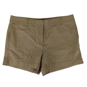 J.Crew 4" Stretch Chino Shorts Tan Women's Size 8 Cotton G2331 Preppy Academia‎